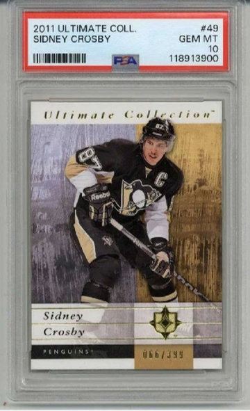 2011 UPPER DECK ULTIMATE COLLECTION #49 SIDNEY CROSBY PENGUINS PSA 10 LOW POP