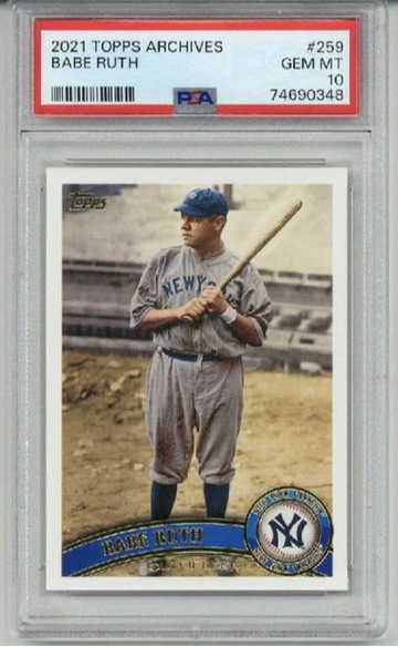 2021 TOPPS ARCHIVES #259 BABE RUTH CARD NEW YORK YANKEES PSA 10 LOW POP RARE