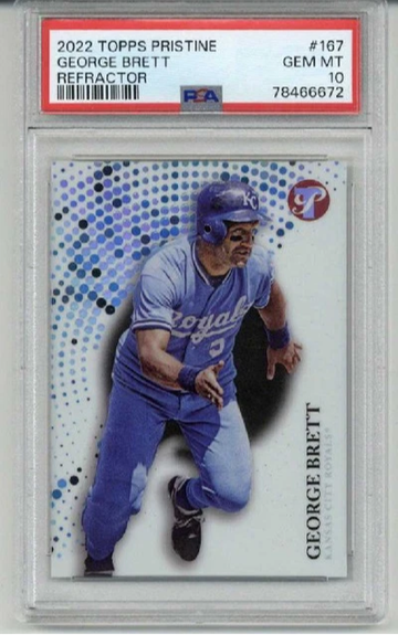 2022 TOPPS PRISTINE REFRACTOR #167 GEORGE BRETT CARD ROYALS PSA 10 LOW POP