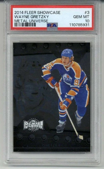 2014 FLEER SHOWCASE METAL UNIVERSE #3 WAYNE GRETZKY OILERS PSA 10 LOW POP RARE
