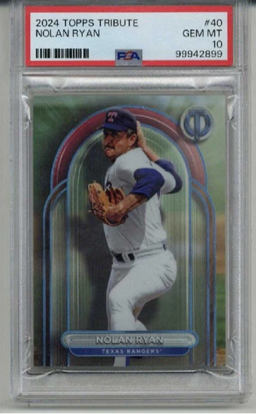 2024 TOPPS TRIBUTE #40 NOLAN RYAN CARD TEXAS RANGERS PSA 10 LOW POP