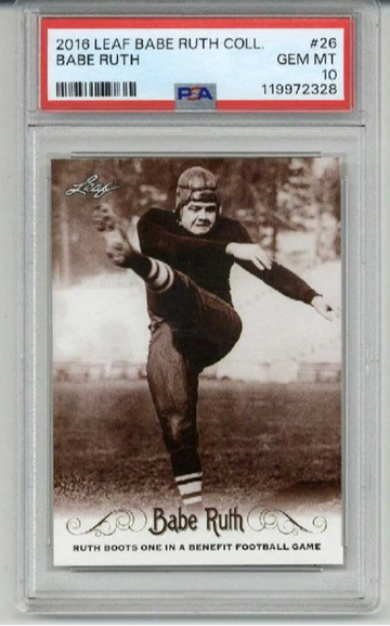 2016 LEAF BABE RUTH COLLECTION #26 BABE RUTH NEW YORK YANKEES PSA 10 LOW POP