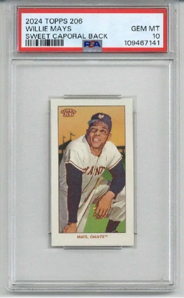 2024 TOPPS 206 SWEET CAPORAL BACK WILLIE MAYS CARD GIANTS PSA 10 LOW POP