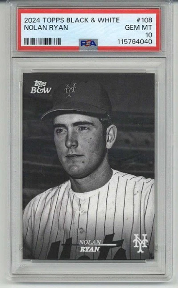 2024 TOPPS BLACK & WHITE #108 NOLAN RYAN CARD NEW YORK METS PSA 10 LOW POP