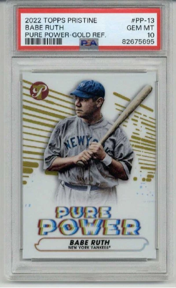 2022 TOPPS PRISTINE PURE POWER GOLD REFRACTOR #PP-13 BABE RUTH /50 PSA 10
