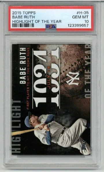 2015 TOPPS HIGHLIGHT OF THE YEAR 1934 #H-35 BABE RUTH CARD YANKEES PSA 10