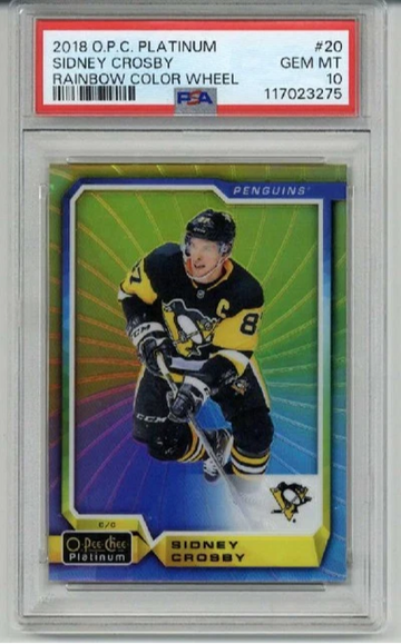 2018 OPC O-PEE-CHEE PLATINUM RAINBOW COLOR WHEEL #20 SIDNEY CROSBY PSA 10