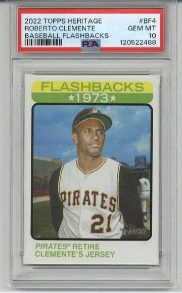 2022 TOPPS HERITAGE BASEBALL FLASHBACKS #BF4 ROBERTO CLEMENTE PSA 10 LOW POP