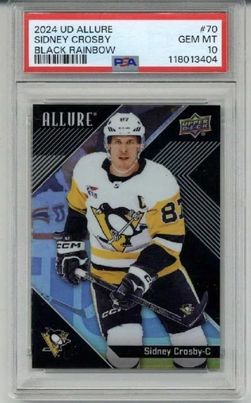 2024 UPPER DECK ALLURE BLACK RAINBOW #70 SIDNEY CROSBY CARD PENGUINS PSA 10