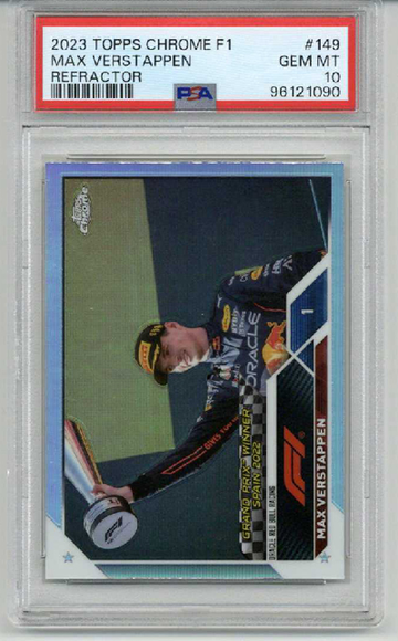 2023 TOPPS CHROME F1 REFRACTOR #169 MAX VERSTAPPEN PSA 10 LOW POP VERY RARE