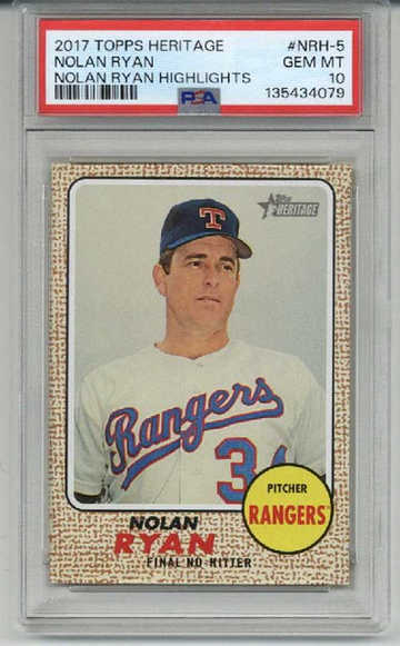 2017 TOPPS HERITAGE HIGHLIGHTS #NRH-5 NOLAN RYAN CARD RANGERS PSA 10 LOW POP