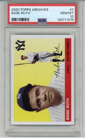 2020 TOPPS ARCHIVES #1 BABE RUTH CARD NEW YORK YANKEES PSA 10 LOW POP RARE