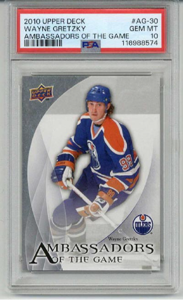 2010 UPPER DECK AMBASSADORS OF THE GAME #AG-30 WAYNE GRETZKY CARD OILERS PSA 10