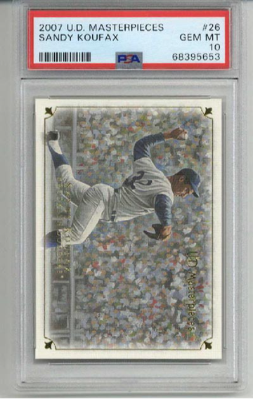 2007 UPPER DECK MASTERPIECES #26 SANDY KOUFAX CARD DODGERS PSA 10 LOW POP RARE