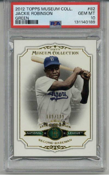 2012 TOPPS MUSEUM COLLECTION GREEN JACKIE ROBINSON CARD DODGERS /199 PSA 10 RARE