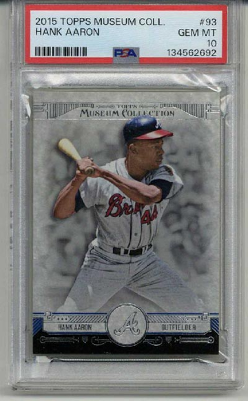 2015 TOPPS MUSEUM COLLECTION #93 HANK AARON CARD BRAVES PSA 10 LOW POP VERY RARE