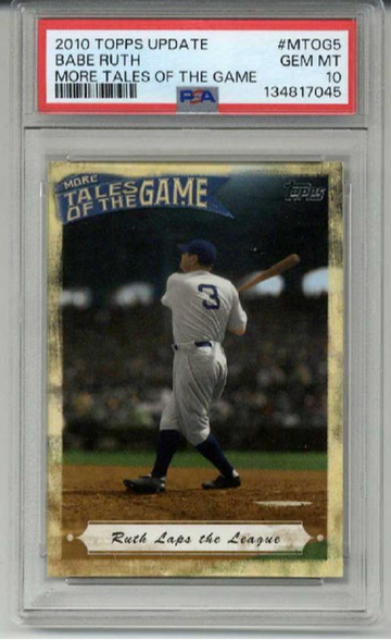 2010 TOPPS UPDATE MORE TALES OF THE GAME #MT0G5 BABE RUTH YANKEES PSA 10 LOW POP