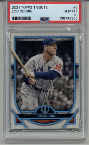 2021 TOPPS TRIBUTE #3 LOU GEHRIG CARD NEW YORK YANKEES PSA 10 LOW POP RARE