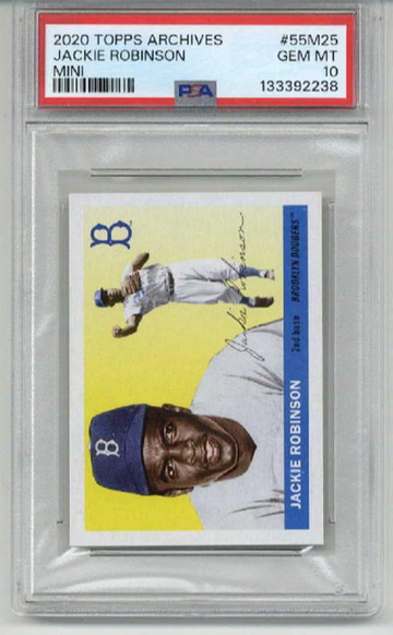 2020 TOPPS ARCHIVES MINI JACKIE ROBINSON CARD BROOKLYN DODGERS PSA 10 LOW POP