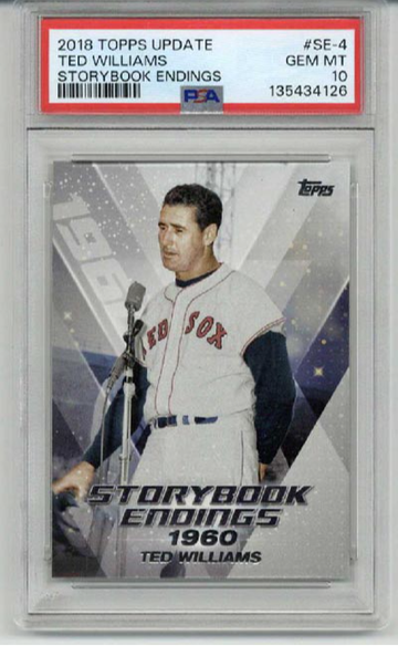 2018 TOPPS UPDATE STORYBOOK ENDINGS #SE-4 TED WILLIAMS RED SOX PSA 10 LOW POP