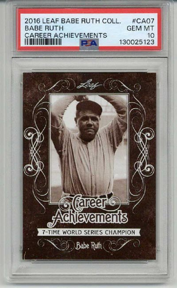 2016 LEAF BABE RUTH COLLECTION CAREER ACHIEVEMENS BABE RUTH YANKEES PSA 10 RARE
