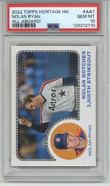 2022 TOPPS HERITAGE HIGH NUMBER ALL ABOARD #AA7 NOLAN RYAN ASTROS PSA 10 LOW POP