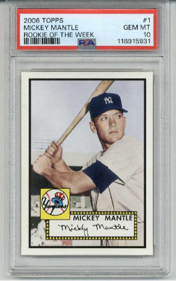 2006 TOPPS ROOKIE OF THE WEEK #1 MICKEY MANTLE CARD NEW YORK YANKEES PSA 10 RARE