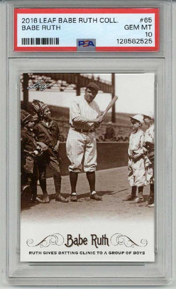 2016 LEAF BABE RUTH COLLECTION #65 BABE RUTH NEW YORK YANKEES PSA 10 LOW POP