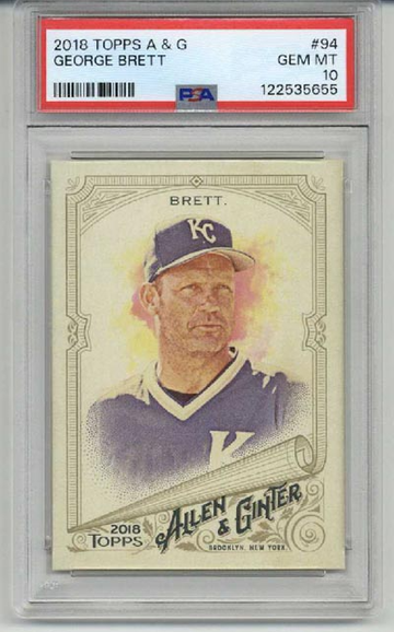 2018 TOPPS ALLEN & GINTER #94 GEORGE BRETT KANSAS CITY ROYALS PSA 10 LOW POP