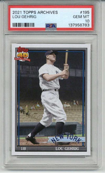 2021 TOPPS ARCHIVES #195 LOU GEHRIG CARD NEW YORK YANKEES PSA 10 LOW POP RARE