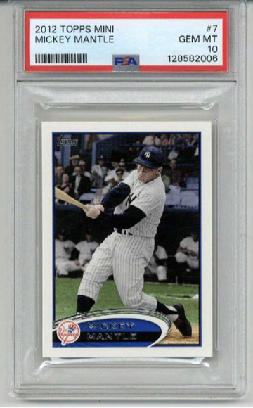 2012 TOPPS MINI #7 MICKEY MANTLE CARD NEW YORK YANKEES PSA 10 LOW POP RARE