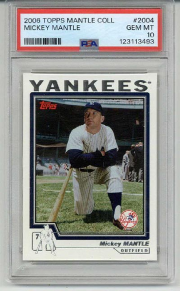 2006 TOPPS MANTLE COLLECTION #2004 MICKEY MANTLE CARD YANKEES PSA 10 LOW POP