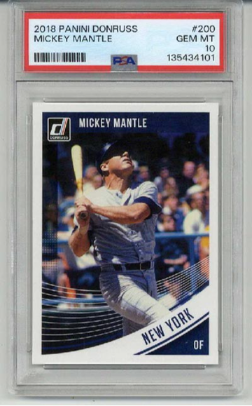 2018 PANINI DONRUSS #200 MICKEY MANTLE CARD NEW YORK YANKEES PSA 10 LOW POP RARE