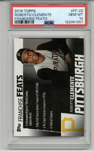 2019 TOPPS FRANCHISE FEATS #FF-22 ROBERTO CLEMENTE PIRATES PSA 10 LOW POP RARE