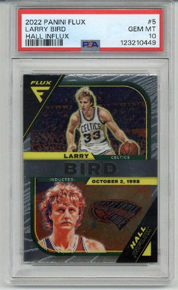 2022 PANINI FLUX HALL INFLUX #5 LARRY BIRD BOSTON CELTICS PSA 10 LOW POP RARE