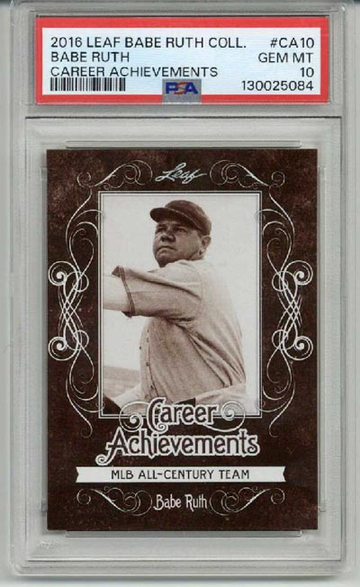 2016 LEAF BABE RUTH COLLECTION CAREER ACHIEVEMENS BABE RUTH YANKEES PSA 10 RARE