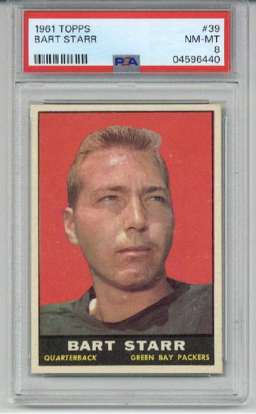 1961 TOPPS #39 BART STARR CARD GREEN BAY PACKERS PSA 8 NEAR MINT CENTERED BEAUTY