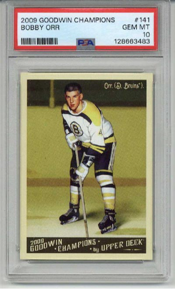 2009 UPPER DECK GOODWIN CHAMPIONS #141 CARD BOBBY ORR BRUINS PSA 10 LOW POP RARE