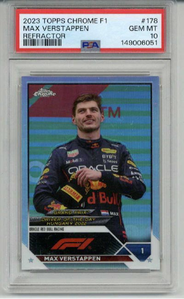 2023 TOPPS CHROME F1 REFRACTOR #178 MAX VERSTAPPEN PSA 10 LOW POP VERY RARE