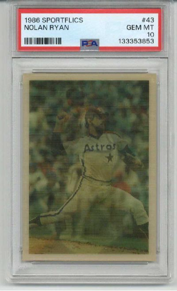 1986 SPORTSFLICS #43 NOLAN RYAN HOUSTON ASTROS PSA 10 LOW POP VERY RARE