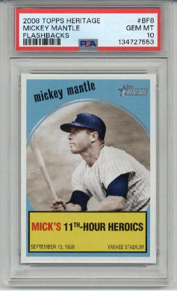 2008 TOPPS HERITAGE FLASHBACKS #BF8 MICKEY MANTLE CARD YANKEES PSA 10 LOW POP