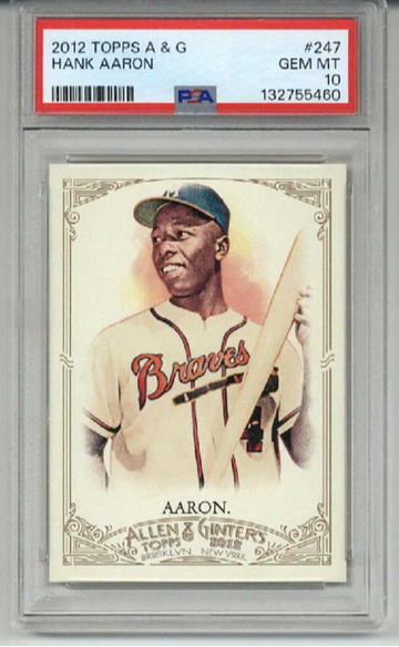2012 TOPPS ALLEN & GINTER #247 HANK AARON CARD ATLANTA BRAVES PSA 10 LOW POP