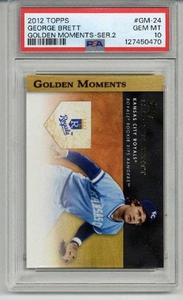 2012 TOPPS GOLDEN MOMENTS SERIES 2 #GM24 GEORGE BRETT CARD ROYALS PSA 10 LOW POP