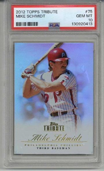 2012 TOPPS TRIBUTE #75 MIKE SCHMIDT CARD PHILLIES PSA 10 LOW POP RARE