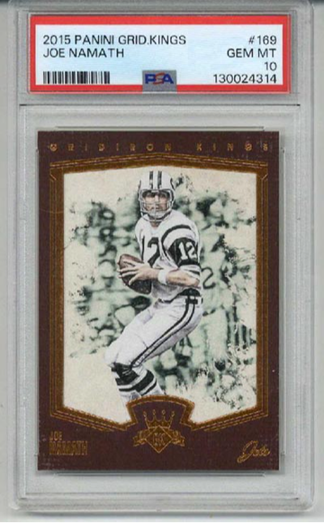 2017 PANINI GRIDIRON KINGS #169 JOE NAMATH CARD JETS PSA 10 LOW POP RARE