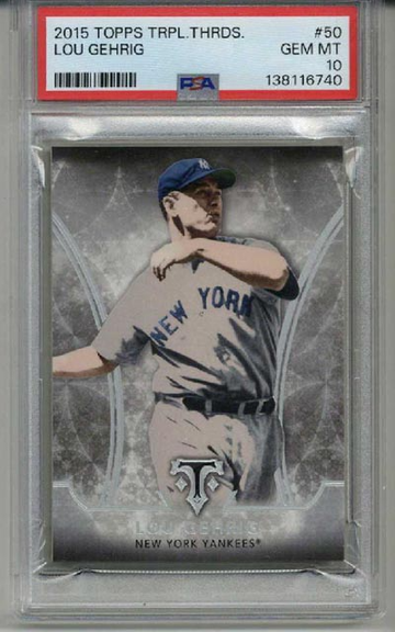2015 TOPPS TRIPLE THREADS #50 LOU GEHRIG CARD YANKEES PSA 10 LOW POP VERY RARE