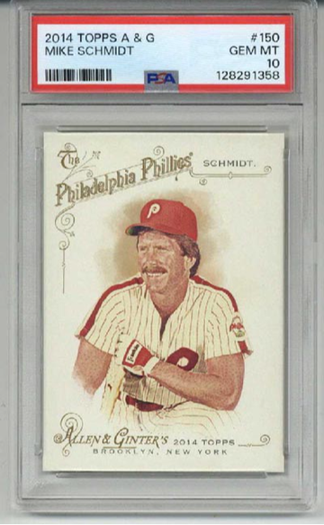 2014 TOPPS ALLEN & GINTER #150 MIKE SCHMIDT CARD PHILLIES PSA 10 LOW POP RARE