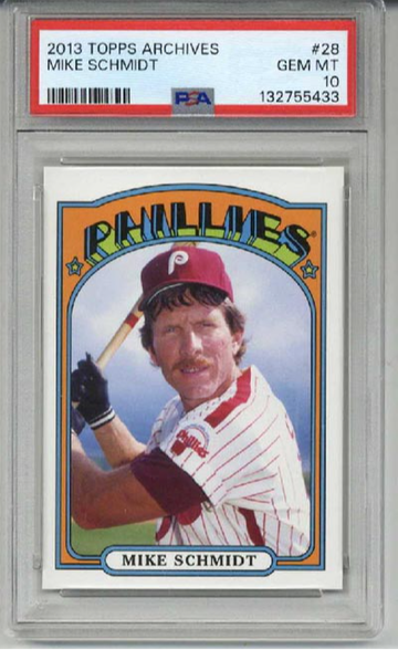 2013 TOPPS ARCHIVES #28 MIKE SCHMIDT CARD PHILADELPHIA PHILLIES PSA 10 LOW POP