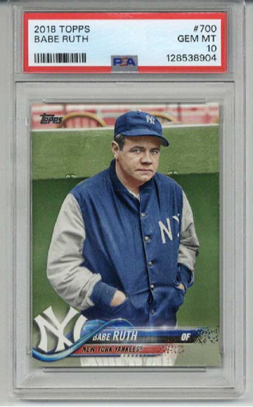 2018 TOPPS LEGENDS PHOTO VARIATION #700 BABE RUTH CARD YANKEES PSA 10 SP LOW POP