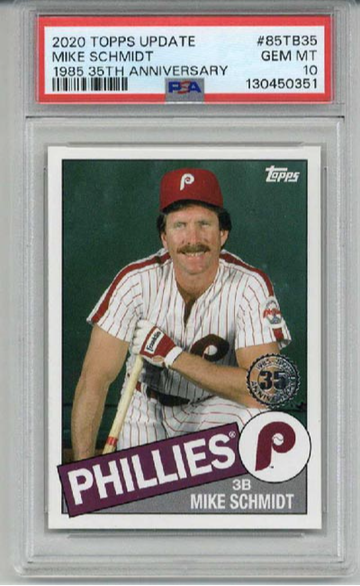 2020 TOPPS UPDATE 1985 35TH ANNIVERSARY MIKE SCHMIDT PHILLIES PSA 10 LOW POP